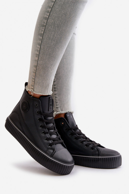 Féminin réchauffer chaussures décontractées en cuir écologique Big Star OO274790 couleur noire