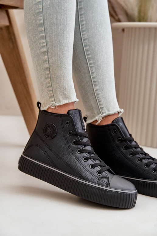 Féminin réchauffer chaussures décontractées en cuir écologique Big Star OO274790 couleur noire