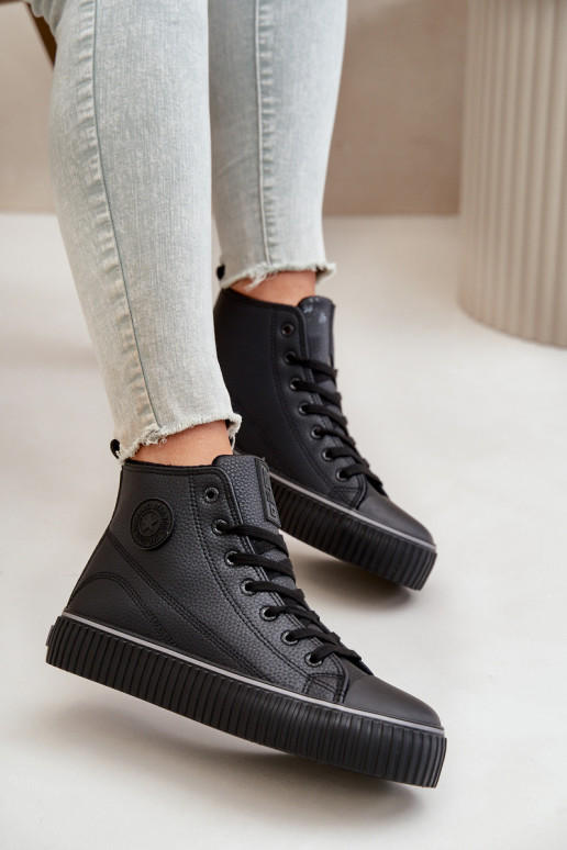 Féminin réchauffer chaussures décontractées en cuir écologique Big Star OO274790 couleur noire