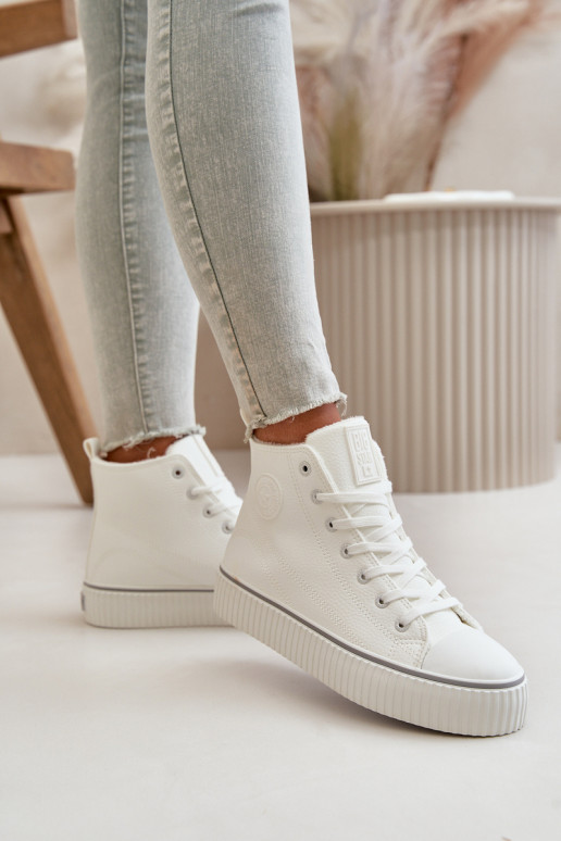 Féminin réchauffer chaussures décontractées en cuir écologique Big Star OO274788 couleur blanche