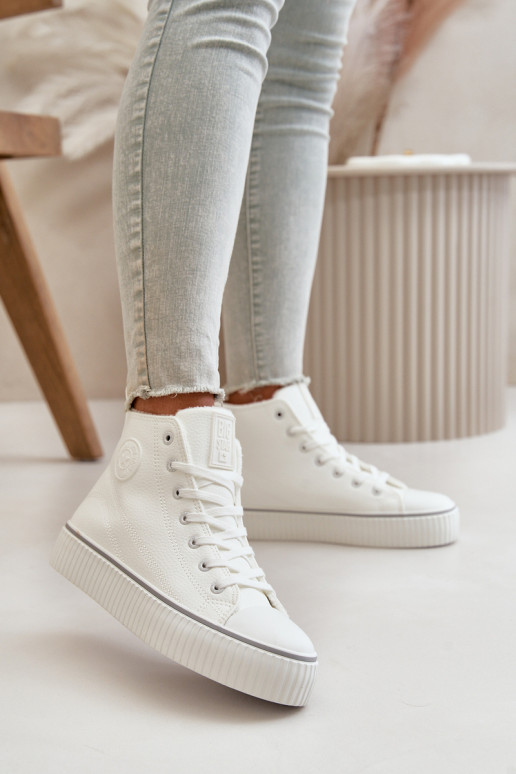 Féminin réchauffer chaussures décontractées en cuir écologique Big Star OO274788 couleur blanche