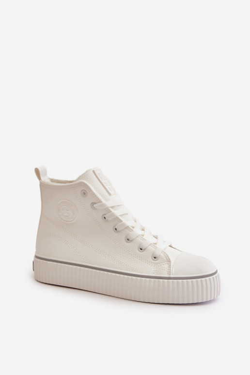 Féminin réchauffer chaussures décontractées en cuir écologique Big Star OO274788 couleur blanche