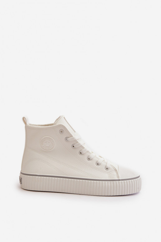 Féminin réchauffer chaussures décontractées en cuir écologique Big Star OO274788 couleur blanche