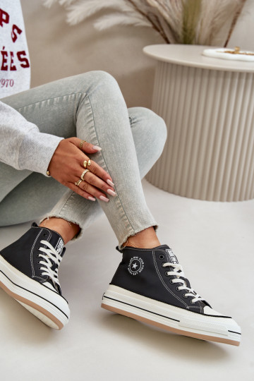 Chaussures de loisirs isolées avec plateforme en simili cuir Big Star OO274062 noir
