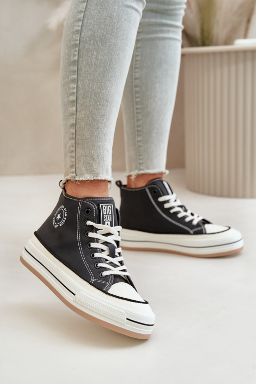 réchauffer Chaussures de loisirs avec une plateforme Eko Peau Big Star OO274062 couleur noire