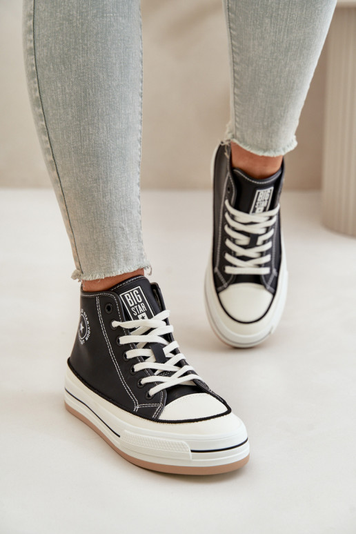 réchauffer Chaussures de loisirs avec une plateforme Eko Peau Big Star OO274062 couleur noire
