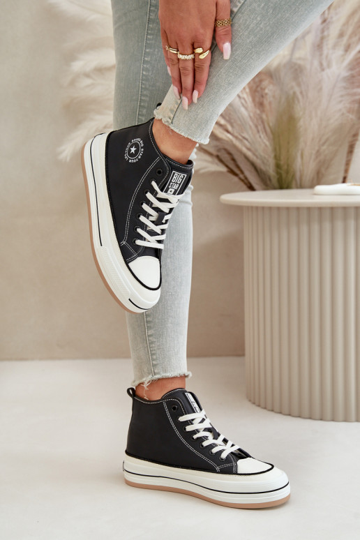 réchauffer Chaussures de loisirs avec une plateforme Eko Peau Big Star OO274062 couleur noire