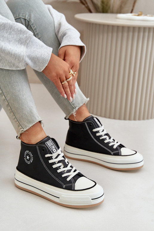 réchauffer Chaussures de loisirs avec une plateforme Eko Peau Big Star OO274062 couleur noire