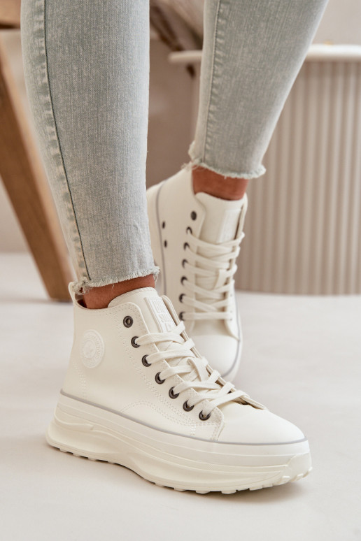 Chaussures de loisirs avec une plateforme Eko Peau Big Star OO274064 couleur blanche