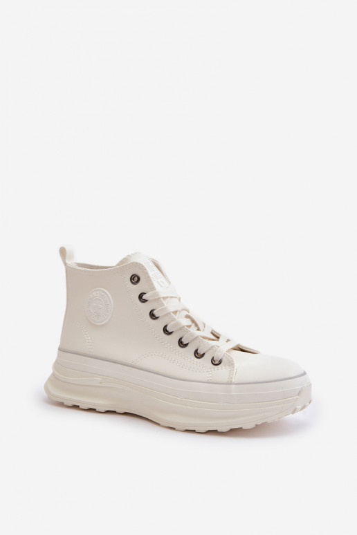 Chaussures de loisirs avec une plateforme Eko Peau Big Star OO274064 couleur blanche