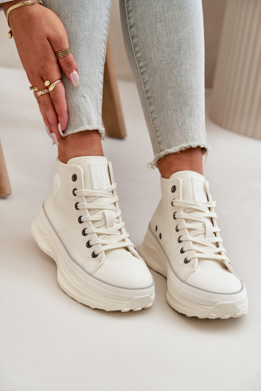 Chaussures de loisirs avec une plateforme Eko Peau Big Star OO274064 couleur blanche