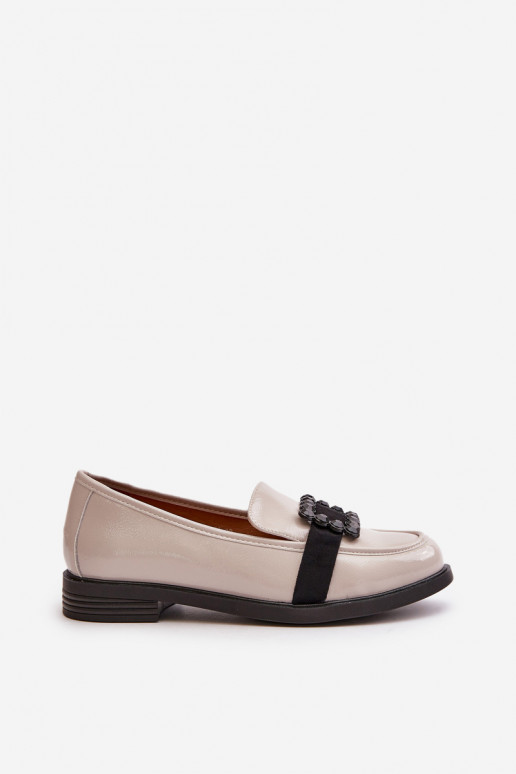 Mocassins laqués Féminin avec des ornements couleur grise Vinceza 58389