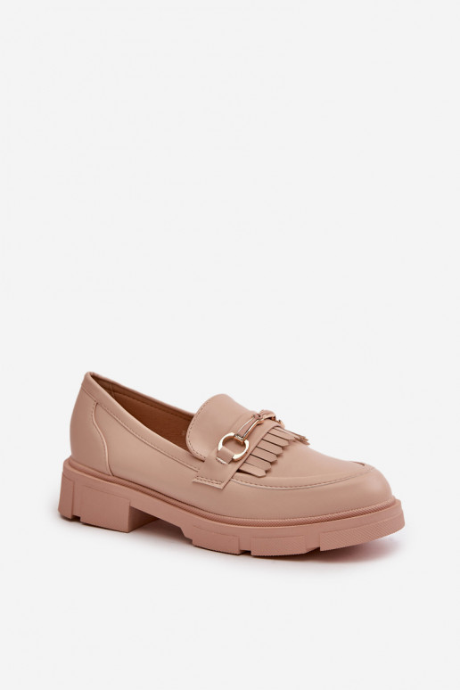 mocassins pour femmes avec des ornements Eko Peau beige Tialorae