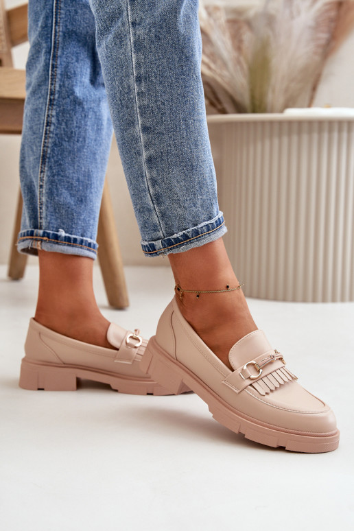 mocassins pour femmes avec des ornements Eko Peau beige Tialorae