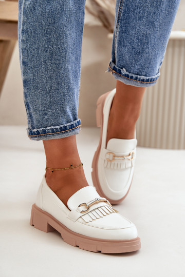 mocassins pour femmes avec des ornements Eko Peau couleur blanche Tialorae