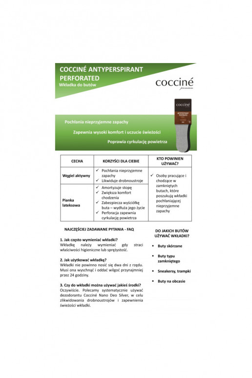 Semelles Coccine au charbon actif