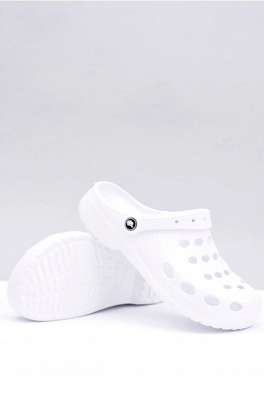 pour homme Pantoufles sandales couleur blanc