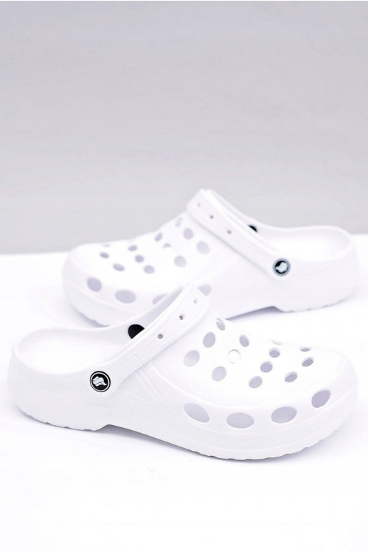 pour homme Pantoufles sandales couleur blanc