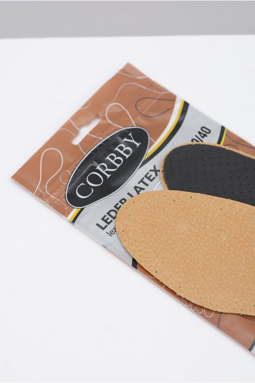 Corbby LEDER LATEX Semelles intérieures en cuir avec charbon actif