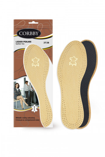 Les semelles Corbby LEDER PEKARI sont fabriquées en cuir naturel de haute qualité.