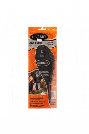 Semelles anti-transpirantes Corbby ODOR STOP au charbon actif