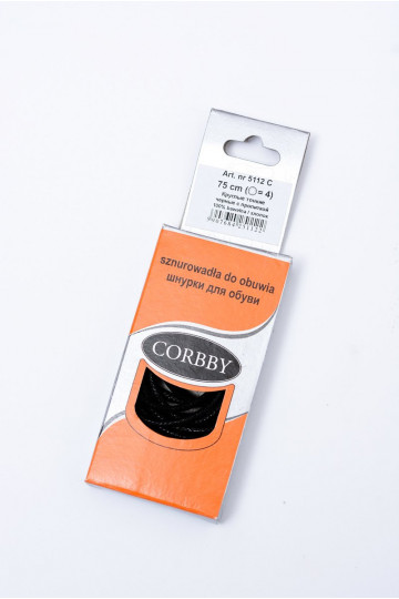 Lacets fins cirés noirs Corbby 2