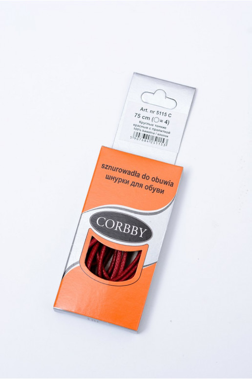 Lacets fins cirés Corbby rouge
