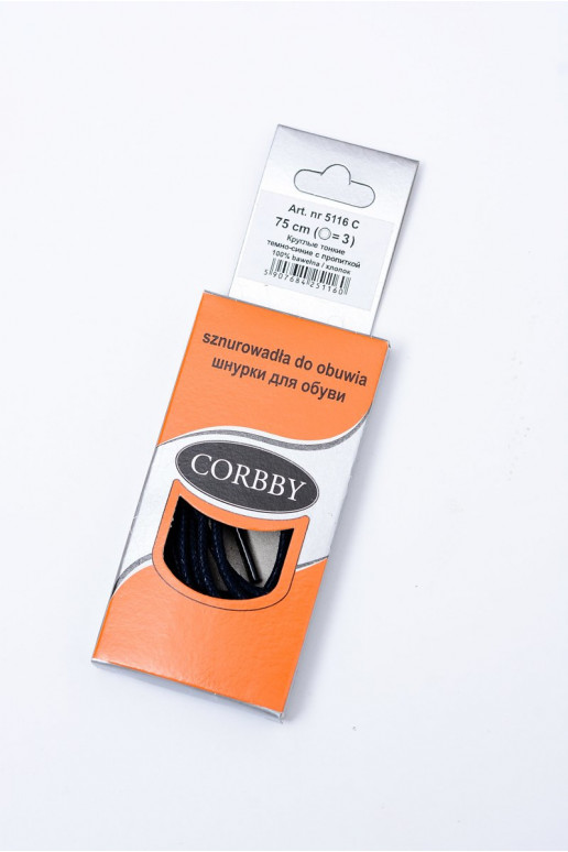 Lacets fins cirés Corbby Navy