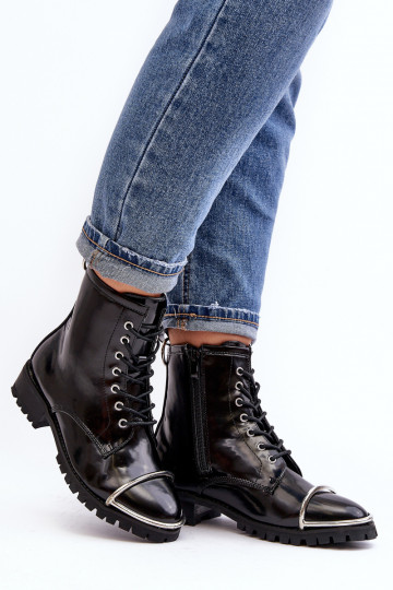 Bottines femme Lu Boo bottines noires avec détails en acier Jacksy 2