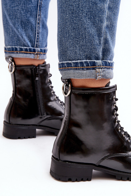 Bottines femme Lu Boo bottines noires avec détails en acier Jacksy Bottines femme Lu Boo bottines noires avec détails en acier Jacksy