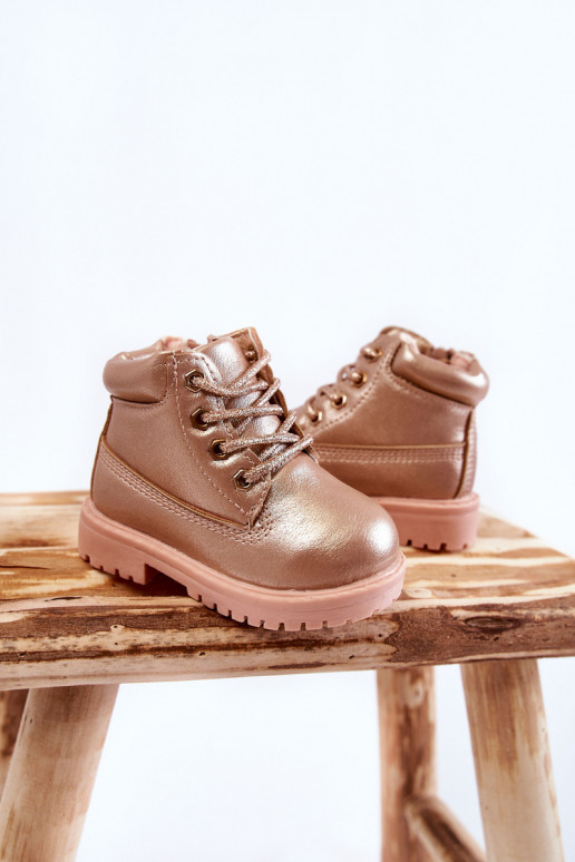 Bottines à lacets pour enfants couleur or rose Dexter Bottines à lacets pour enfants couleur or rose Dexter