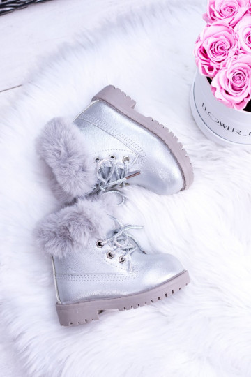 Bottes pour enfants chauffées argentées Fobos