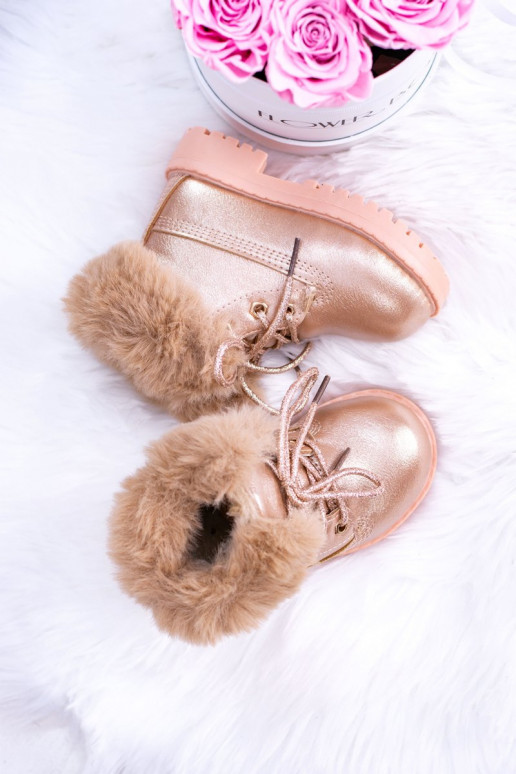 Bottes enfants chauffantes couleur or rose Fobos Bottes enfants chauffantes couleur or rose Fobos
