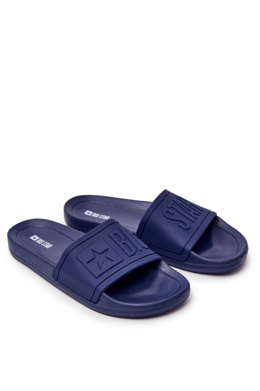 Chaussons pour hommes Big Star Rubber couleur bleu foncé DD174688
