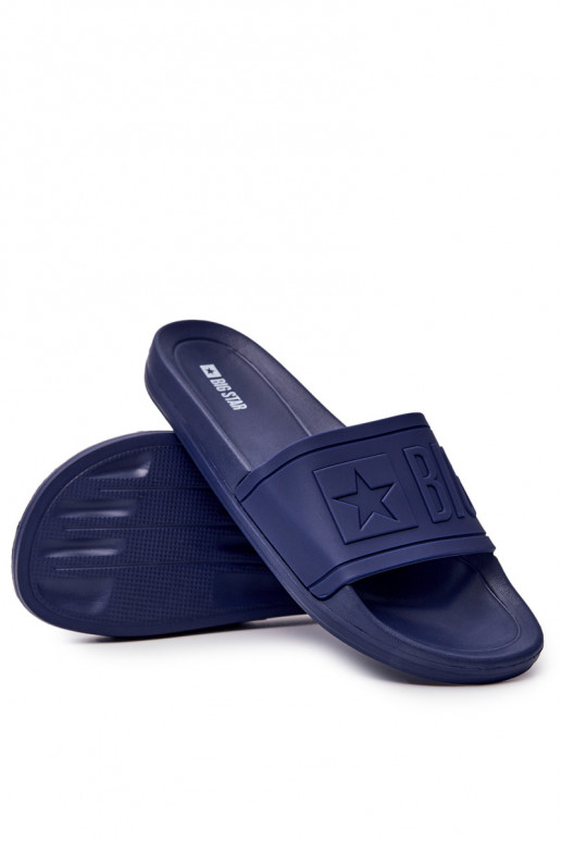 Chaussons pour hommes Big Star Rubber couleur bleu foncé DD174688