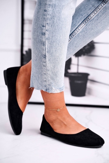 Ballerines en daim de couleur noir Lasota 2