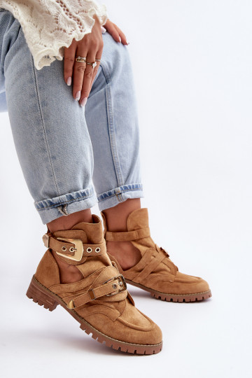 Lu Boo Bottes En Daim Marron Rock Girl