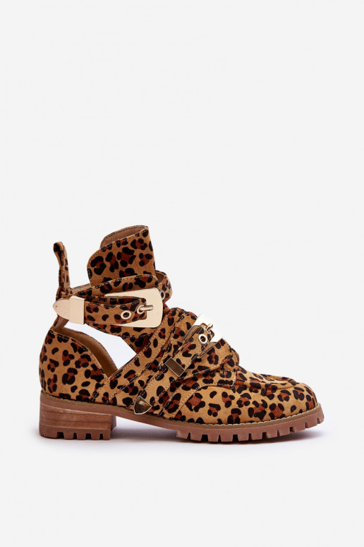 Lu Boo Bottes en daim à imprimé léopard Rock Girl