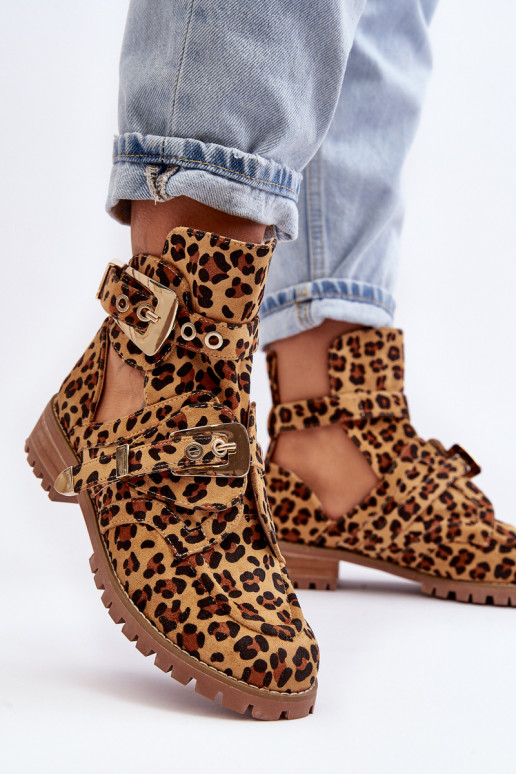 Lu Boo Bottes en daim à imprimé léopard Rock Girl