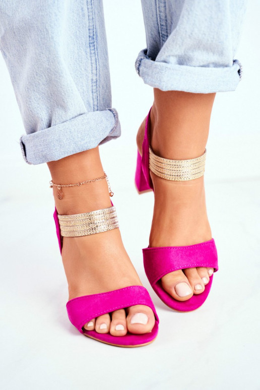Sandales à talons femme en daim rose Enjoy Sandales à talons femme en daim rose Enjoy