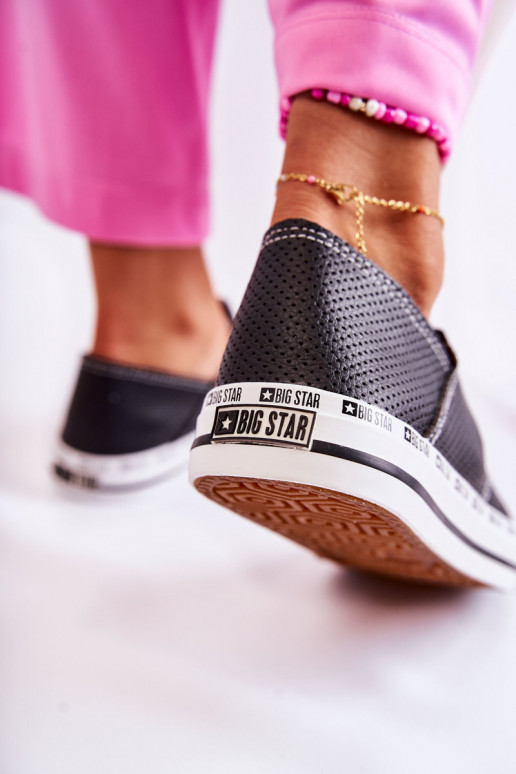 Chaussures pour femmes Big Star avec éléments ajourés de couleur noire FF274023