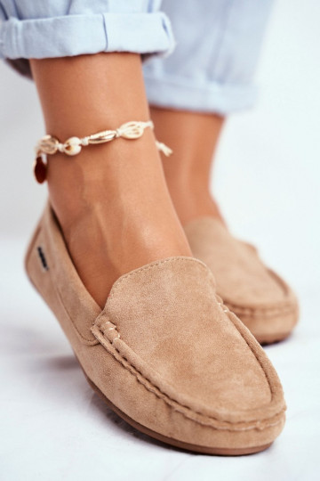 Mocassins pour femmes beiges en daim Morreno