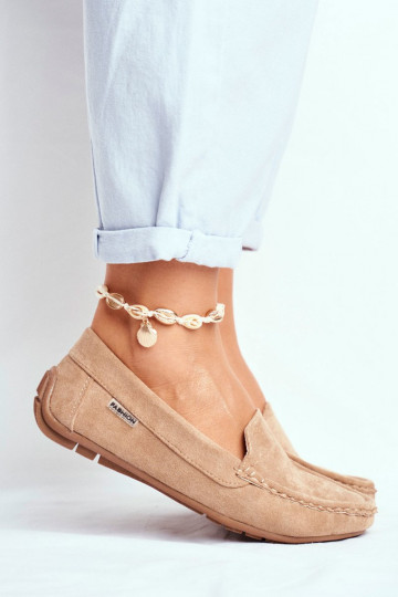 Mocassins pour femmes beiges en daim Morreno 2