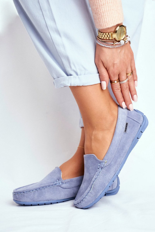 mocassins bleus pour femmes en daim Morreno