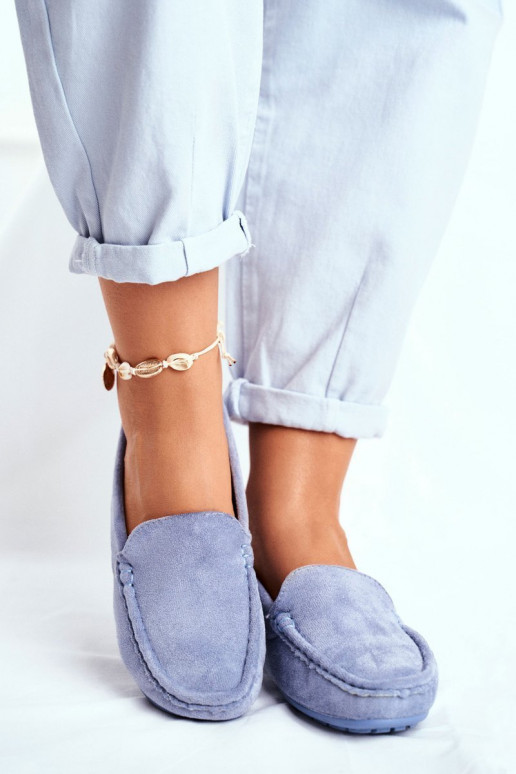 mocassins bleus pour femmes en daim Morreno
