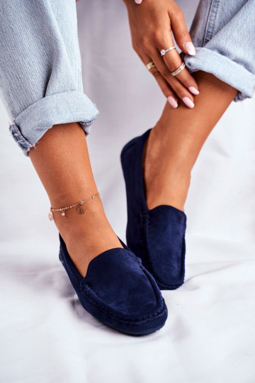 mocassins pour femmes en daim bleu foncé Morreno 2