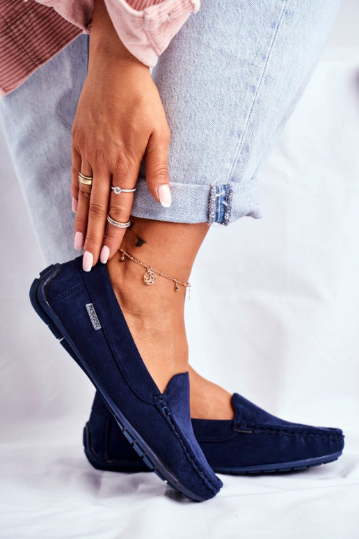 mocassins pour femmes en daim bleu foncé Morreno
