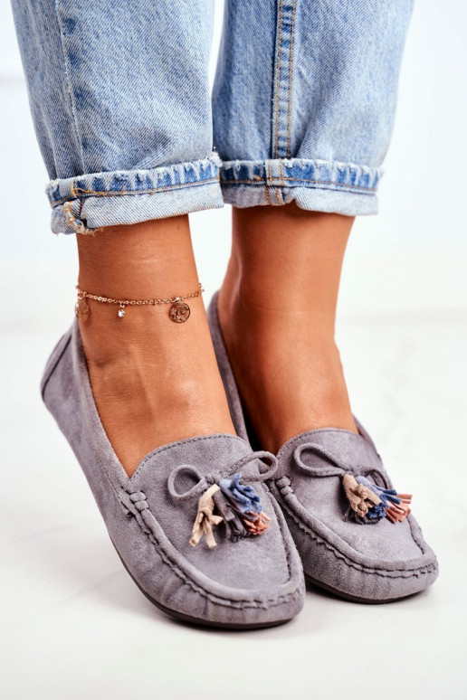 Mocassins en daim gris Donna Mia Mocassins en daim gris Donna Mia