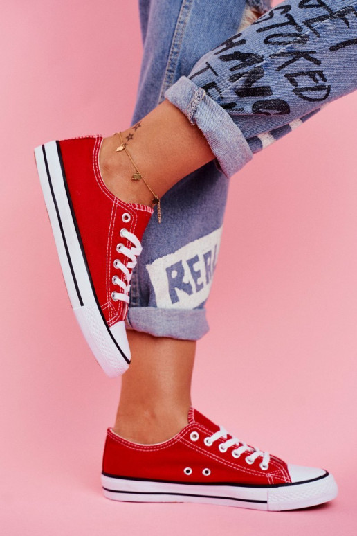 Chaussures décontractées rouges de modèle classique Chaussures décontractées rouges de modèle classique