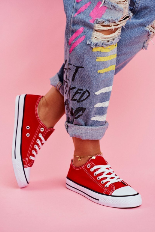 Chaussures décontractées rouges de modèle classique Chaussures décontractées rouges de modèle classique